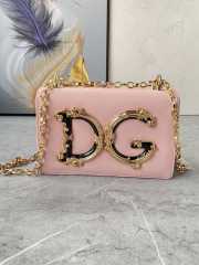 D&G Girls Pink bag in plain calfskin 21x14.5x3cm - 6