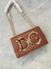 D&G Girls Brown bag in plain calfskin 21x14.5x3cm - 3