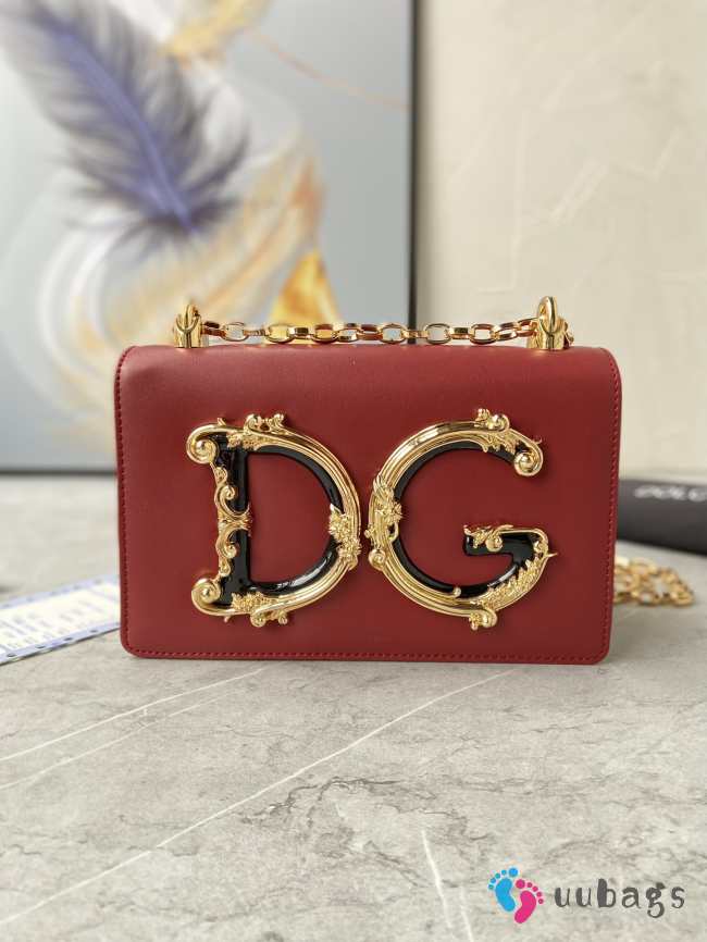 D&G Girls Red bag in plain calfskin 21x14.5x3cm - 1