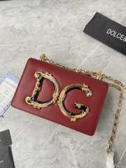 D&G Girls Red bag in plain calfskin 21x14.5x3cm - 3