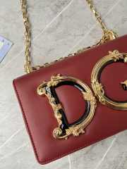 D&G Girls Red bag in plain calfskin 21x14.5x3cm - 4