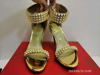 Louboutin High Heels Gold 10cm Size EU36