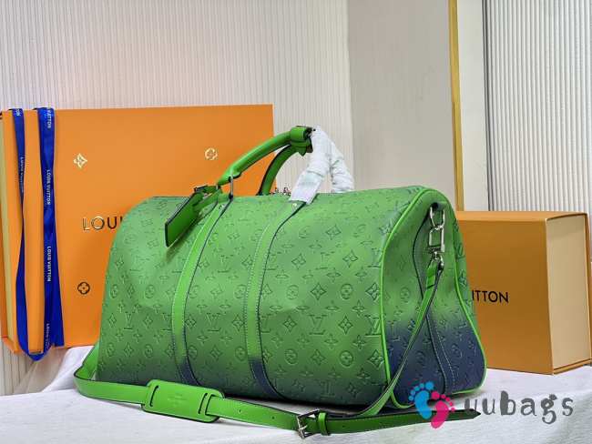 Uubags | Louis Vuitton Keepball Taurillon Illusion Blue/Green 50x29x23cm - 1