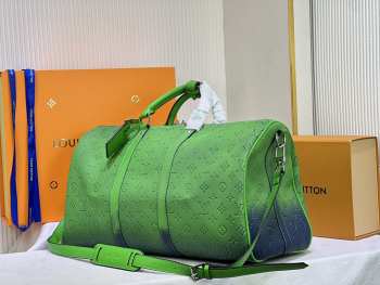 Uubags | Louis Vuitton Keepball Taurillon Illusion Blue/Green 50x29x23cm