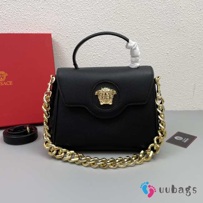 Versace La Medusa Black with Gold Buckle Bag 26x12x20cm - 1