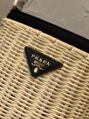 Prada Wicker and canvas bucket bag black 18x19x11cm - 6