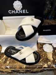 Chanel White 22s Slipper  - 6