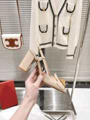 Valentino Sandal Beige Gold Buckle 9.5cm - 6