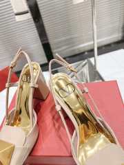 Valentino Sandal Beige Gold Buckle 9.5cm - 4