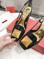 Valentino Sandal Black Gold Buckle 9.5cm - 4