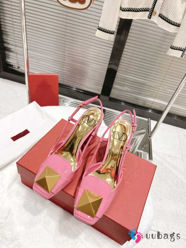 Valentino Sandal Pink Gold Buckle 9.5cm - 1