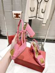 Valentino Sandal Pink Gold Buckle 9.5cm - 4