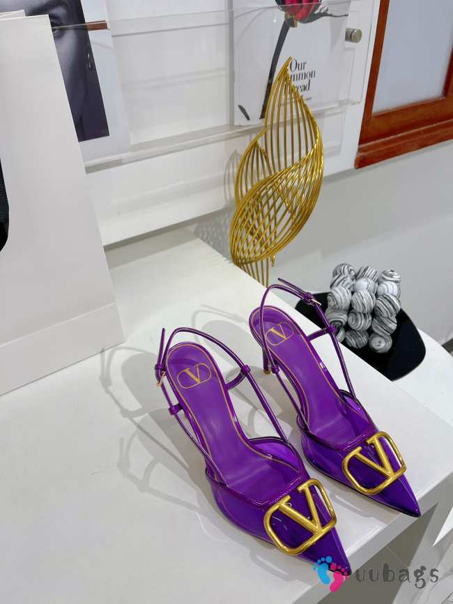 Valentino Slingback Pump In Transparent Polymer Purple - 1