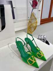 Valentino Slingback Pump In Transparent Polymer Green - 1