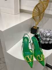 Valentino Slingback Pump In Transparent Polymer Green - 6