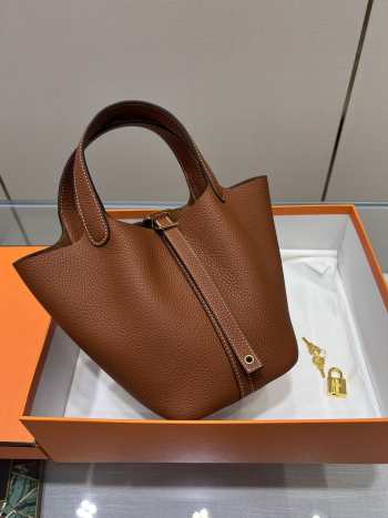 Hermes Picotin Lock Camel Bag 18cm