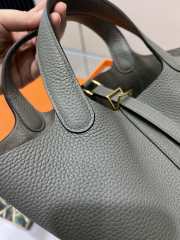 Hermes Picotin Lock Gray Iron Bag 18cm - 3