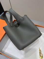 Hermes Picotin Lock Gray Iron Bag 18cm - 5