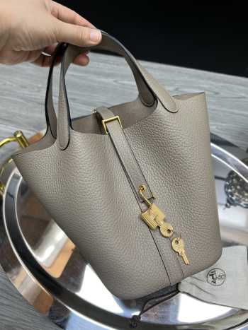 Hermes Picotin Lock Gray Bag 18cm