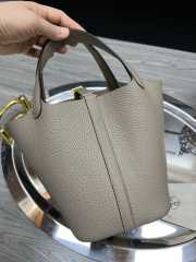 Hermes Picotin Lock Gray Bag 18cm - 2