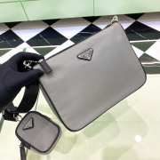 Prada Nylon & Saffiano Leather Gray shoulder bag 24x18.5x6cm - 1