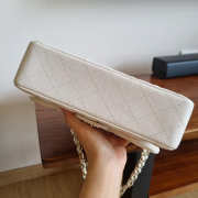 Chanel White Small Caviar Flap Champagne Gold 23cm - 6