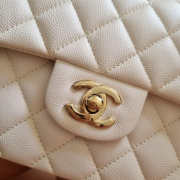 Chanel White Small Caviar Flap Champagne Gold 23cm - 3