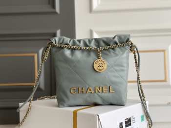 Chanel 23s grey tote bag mini 19x20x6cm