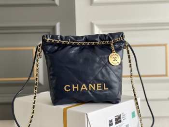 Chanel 23s blue tote bag mini 19x20x6cm