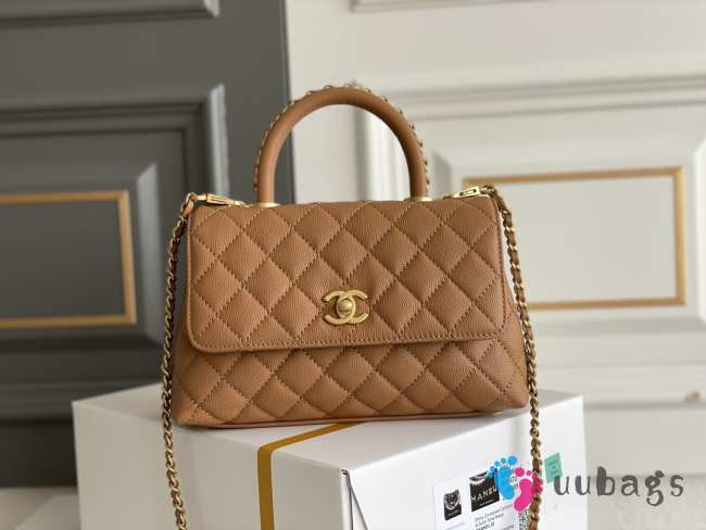 Chanel 23P Coco Handle In Brown 14x24x10cm - 1