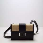 Fendi Flat Baguette Black Leather 22.5x4x16cm - 1