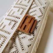 Fendi Baguette Bag In White Canvas With Embroidery  - 2