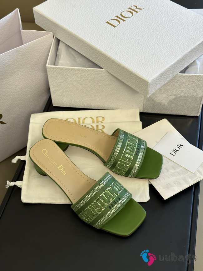 Dior Dway heeled slide green 5cm - 1