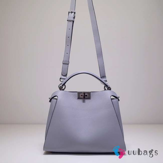 Fendi Peekaboo Essential Bag Leather Gray Large 27x13x22cm - 1