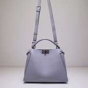 Fendi Peekaboo Essential Bag Leather Gray Large 27x13x22cm - 1