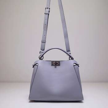 Fendi Peekaboo Essential Bag Leather Gray Large 27x13x22cm