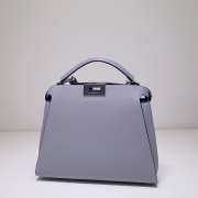 Fendi Peekaboo Essential Bag Leather Gray Large 27x13x22cm - 5