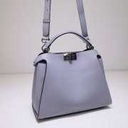 Fendi Peekaboo Essential Bag Leather Gray Large 27x13x22cm - 3