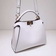 Fendi Peekaboo Essential Bag Leather White Large 27x13x22cm - 6