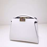 Fendi Peekaboo Essential Bag Leather White Large 27x13x22cm - 3