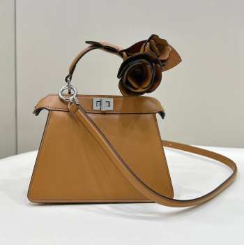 Fendi Peekaboo with silver hardaware brown 23x9x20cm 