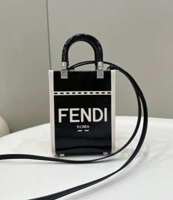 Fendi black Tote bag 13x6.5x17cm