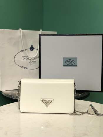 Prada Shoulder white bag 19x5x12cm