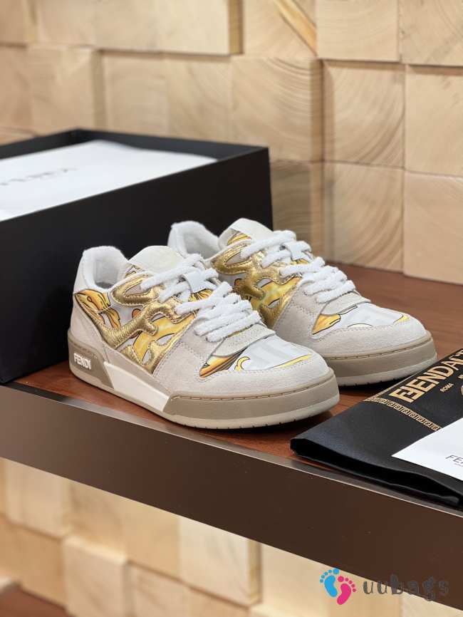 Fendi Match White & Yellow Sneaker - 1