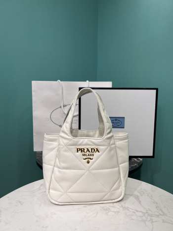 Prada white mini bag 1BG451 18x16x10cm