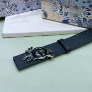 Dior black belt with silver buckle width 3.4cm - 4