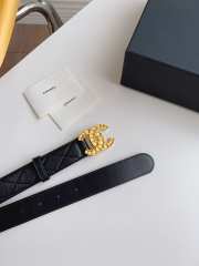 Chanel black belt with gold buckle width 3.0cm - 6