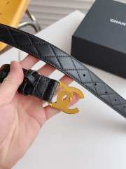 Chanel black belt with gold buckle width 3.0cm - 2