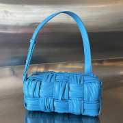 Bottega Veneta Intrecciato Leather Cassette Bag Blue 23.5x10.5x10cm - 1