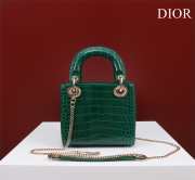 Dior M0505-Lady with silver buckle Green 17x15x7cm - 6